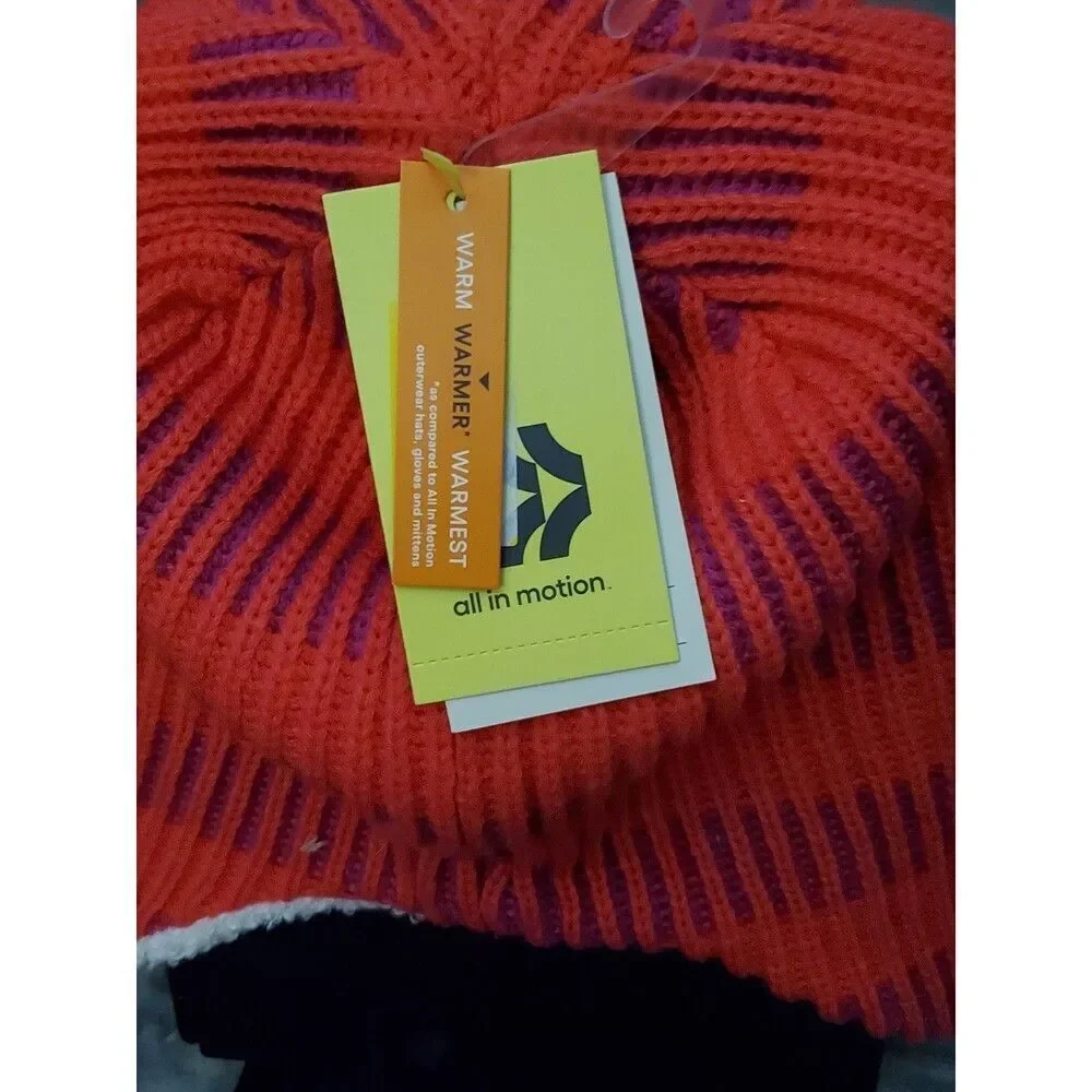 Lot of 5 All In Motion Striped Sherpa Lined Trapper Hat OS Warm Lined